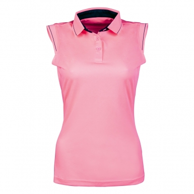 HKM Neon Coral Sleeveless Polo - Ladies